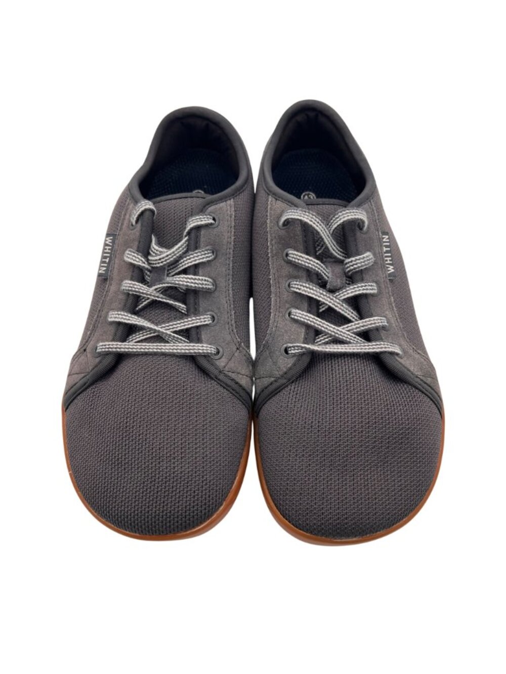 WHITIN Wide Toe Box Zero Drop Gum Sole Sneaker Shoes Mens Size 9 EU43 Gray W81 - Picture 6 of 12
